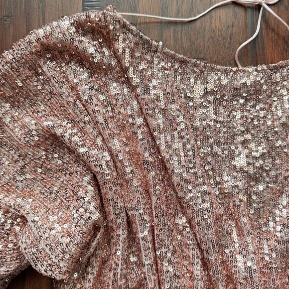 Juan Carlos Pink Sequin Romper Sz Small Bachelorette Birthday Party Vegas Bridal - Picture 7 of 15